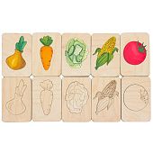 Карточки-раскраски Wood Games, овощи - фото