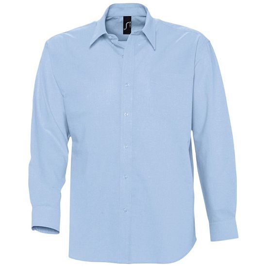 Рубашка мужская с длинным рукавом BOSTON, голубая - подробное фото