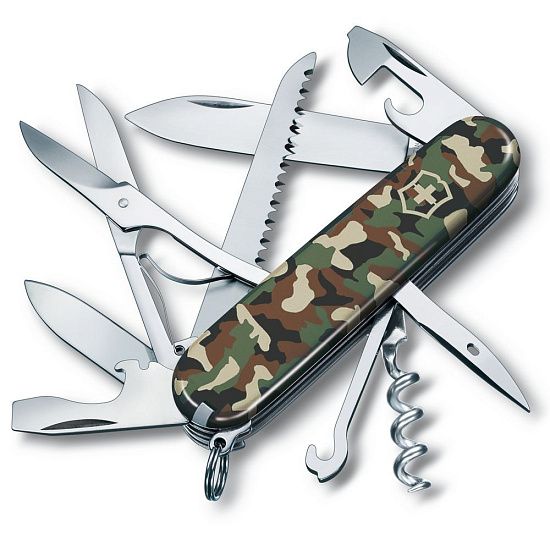 Нож перочинный Huntsman 91, зеленый камуфляж - подробное фото