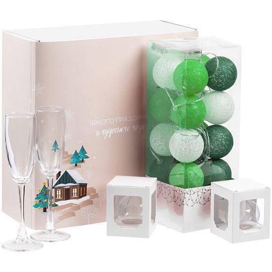 Набор Merry Moments для шампанского, зеленый - подробное фото