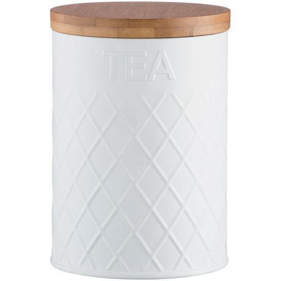 Емкость для хранения чая Embossed, белая - подробное фото