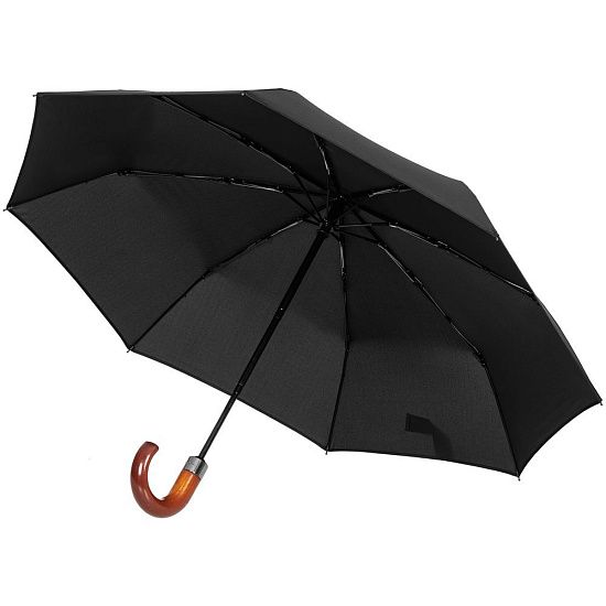 Складной зонт Wood Classic S, черный - подробное фото