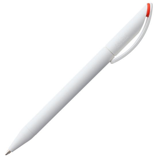 Ручка шариковая Prodir DS3 TMM-X, белая с красным - подробное фото