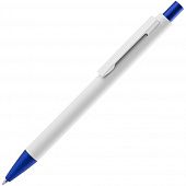 Ручка шариковая Chromatic White, белая с синим - фото