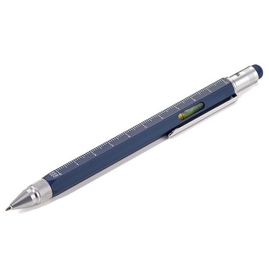 Ручка шариковая Construction, мультиинструмент, синяя - подробное фото