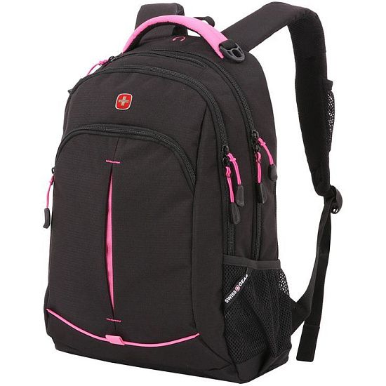 Рюкзак школьный Swissgear, черный с розовым - подробное фото