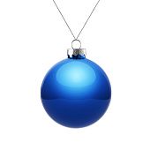 Елочный шар Finery Gloss, 8 см, глянцевый синий - фото