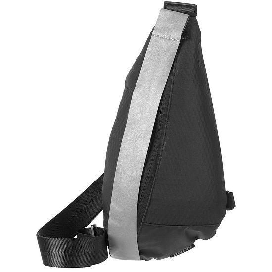 Сумка кросс-боди tagBag со светоотражающим элементом, черная - подробное фото