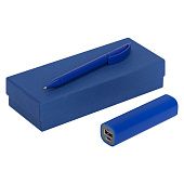 Набор Couple: аккумулятор и ручка, синий - фото