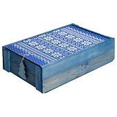 Коробка деревянная «Скандик», большая, синяя - фото