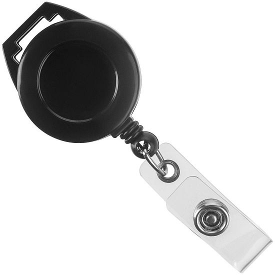Ретрактор Attach с ушком для ленты, ребристый, черный - подробное фото