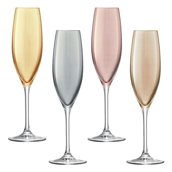 Набор бокалов для шампанского Polka Flute, металлик - подробное фото