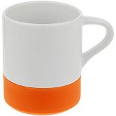 Кружка с силиконовой подставкой Protege, оранжевая - фото