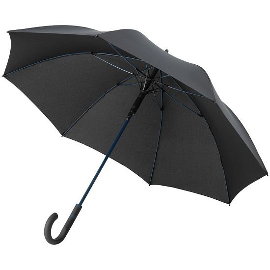 Зонт-трость с цветными спицами Color Style ver.2, синий с черной ручкой - подробное фото