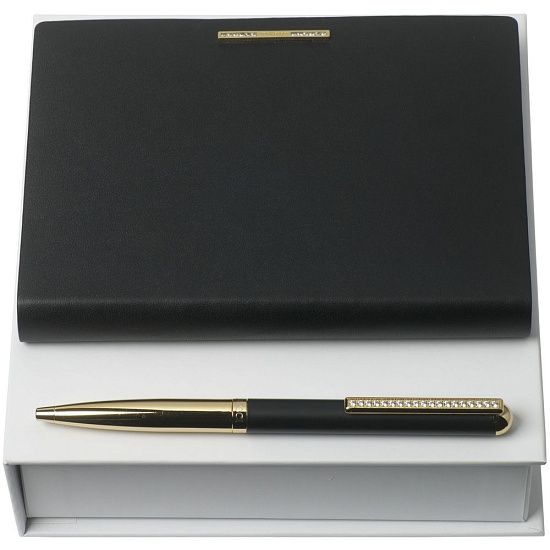 Набор Barrette Noir: блокнот А6 и ручка, черный - подробное фото