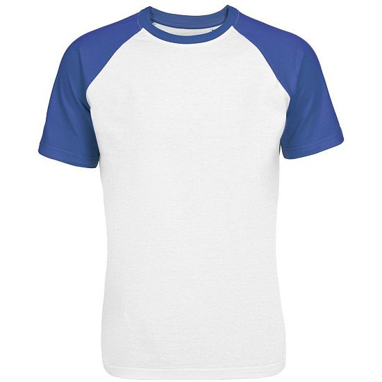 Футболка мужская T-bolka Bicolor, белая с синим - подробное фото