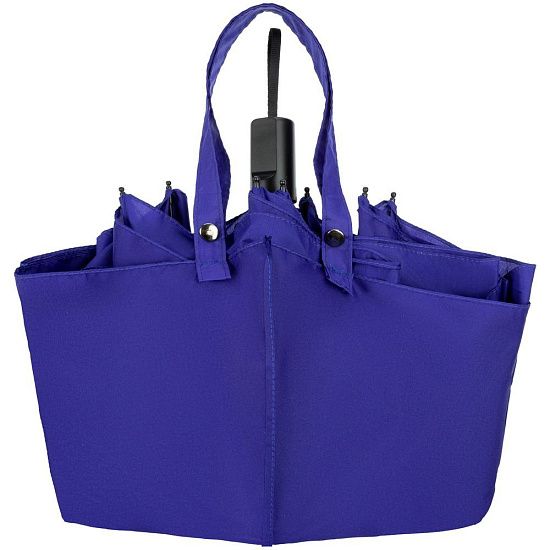 Зонт-сумка складной Stash, синий - подробное фото
