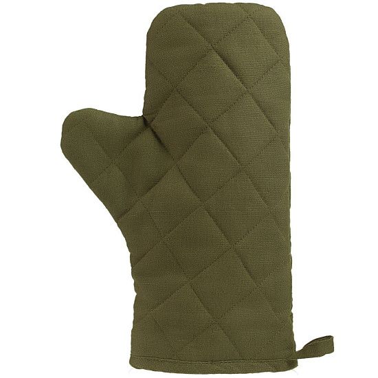Прихватка-рукавица «Большой шеф», темно-зеленая - подробное фото