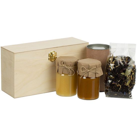Набор с чаем и медом Right Bees, крафт - подробное фото