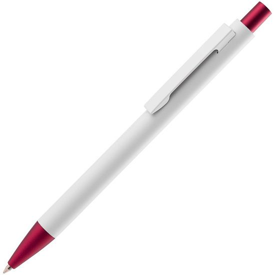 Ручка шариковая Chromatic White, белая с красным - подробное фото