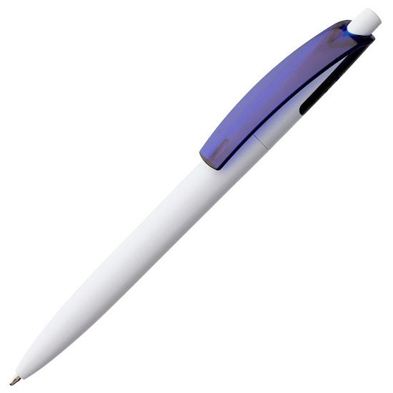 Ручка шариковая Bento, белая с синим - подробное фото