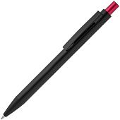Ручка шариковая Chromatic, черная с красным - фото