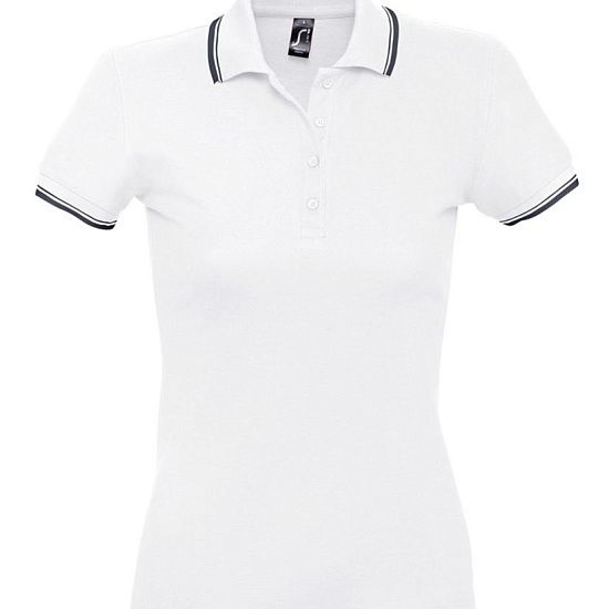 Рубашка поло женская Practice Women 270, белая с темно-синим - подробное фото