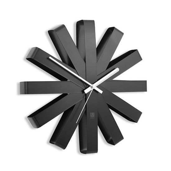 Часы настенные Ribbon, черныe - подробное фото