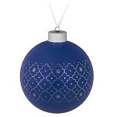 Елочный шар Chain, 10 см, синий - фото