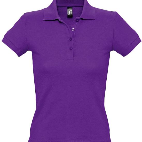 Рубашка поло женская PEOPLE 210, темно-фиолетовая - подробное фото