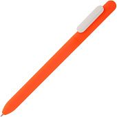 Ручка шариковая Slider Soft Touch, неоново-оранжевая с белым - фото